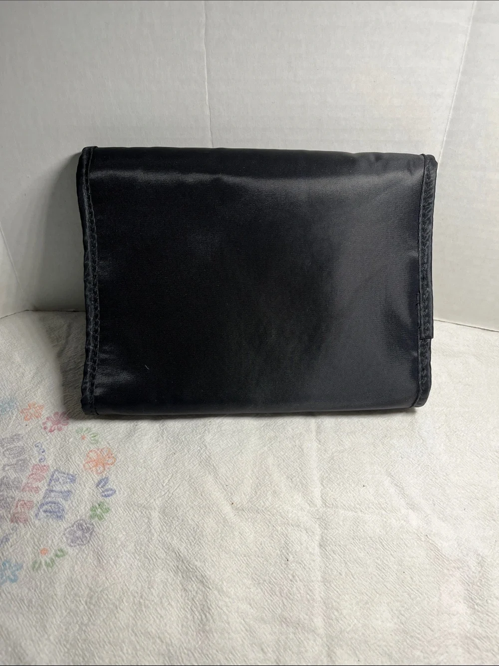SOHO Beauty Black Cosmetic Makeup Bag with Studded Flap